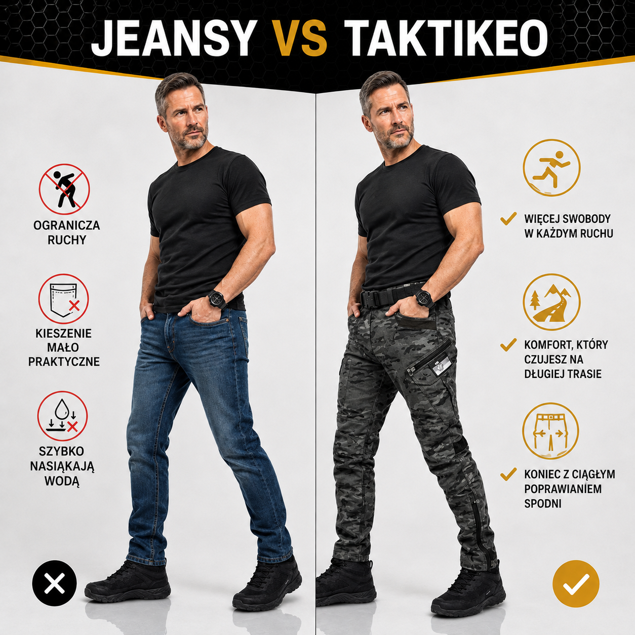 Taktikeo™ | Taktyczne spodnie motocyklowe..